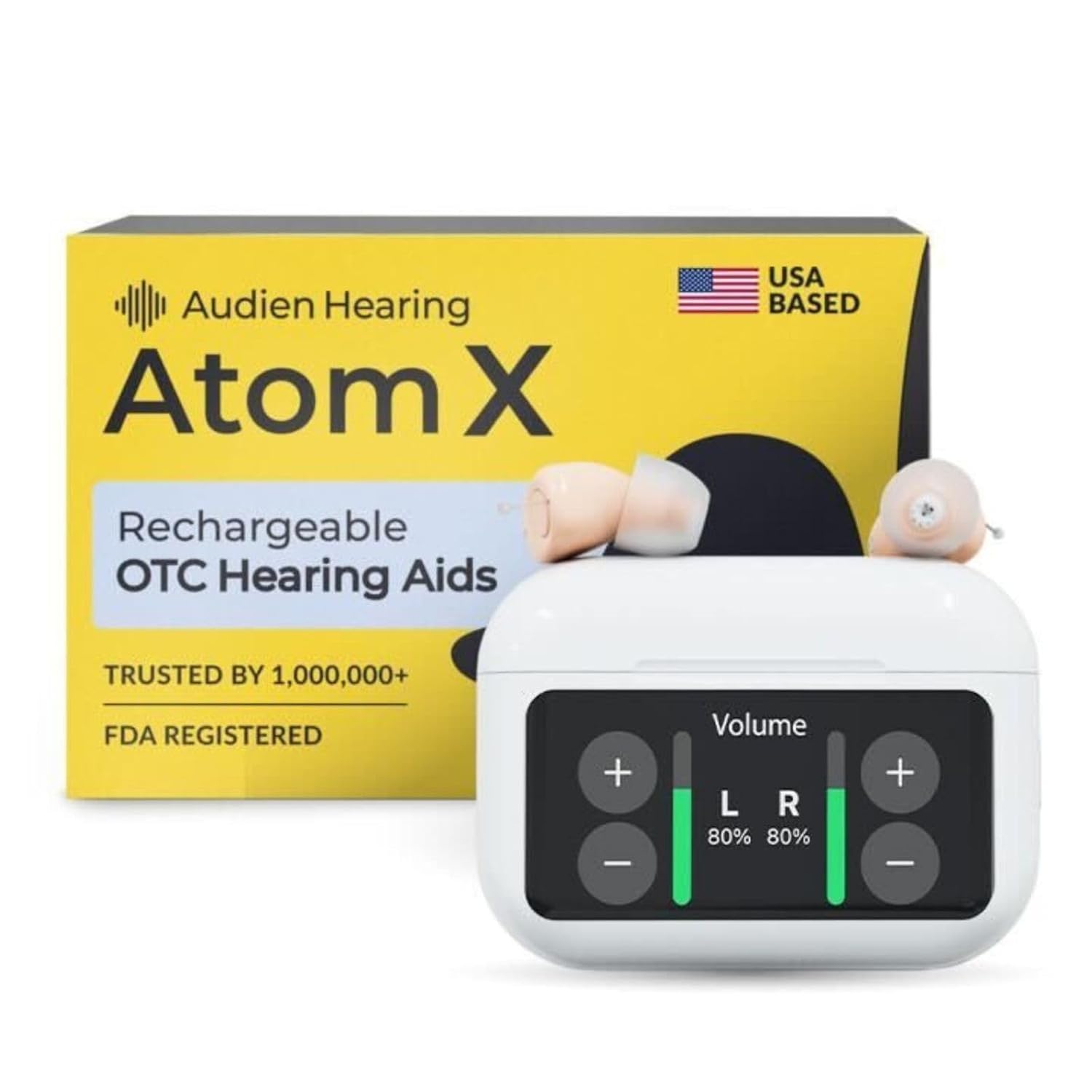 Audien Atom X Rechargeable OTC Hearing Aid