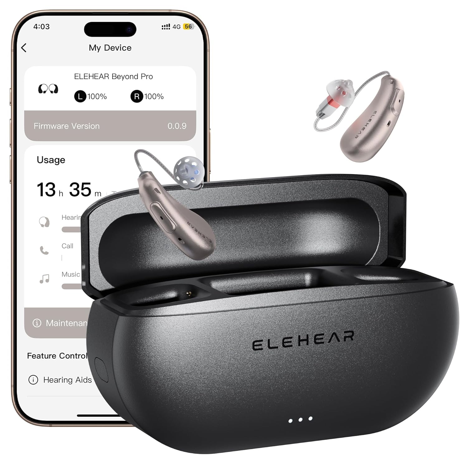 ELEHEAR Beyond Pro Bluetooth Hearing Aids - Gold