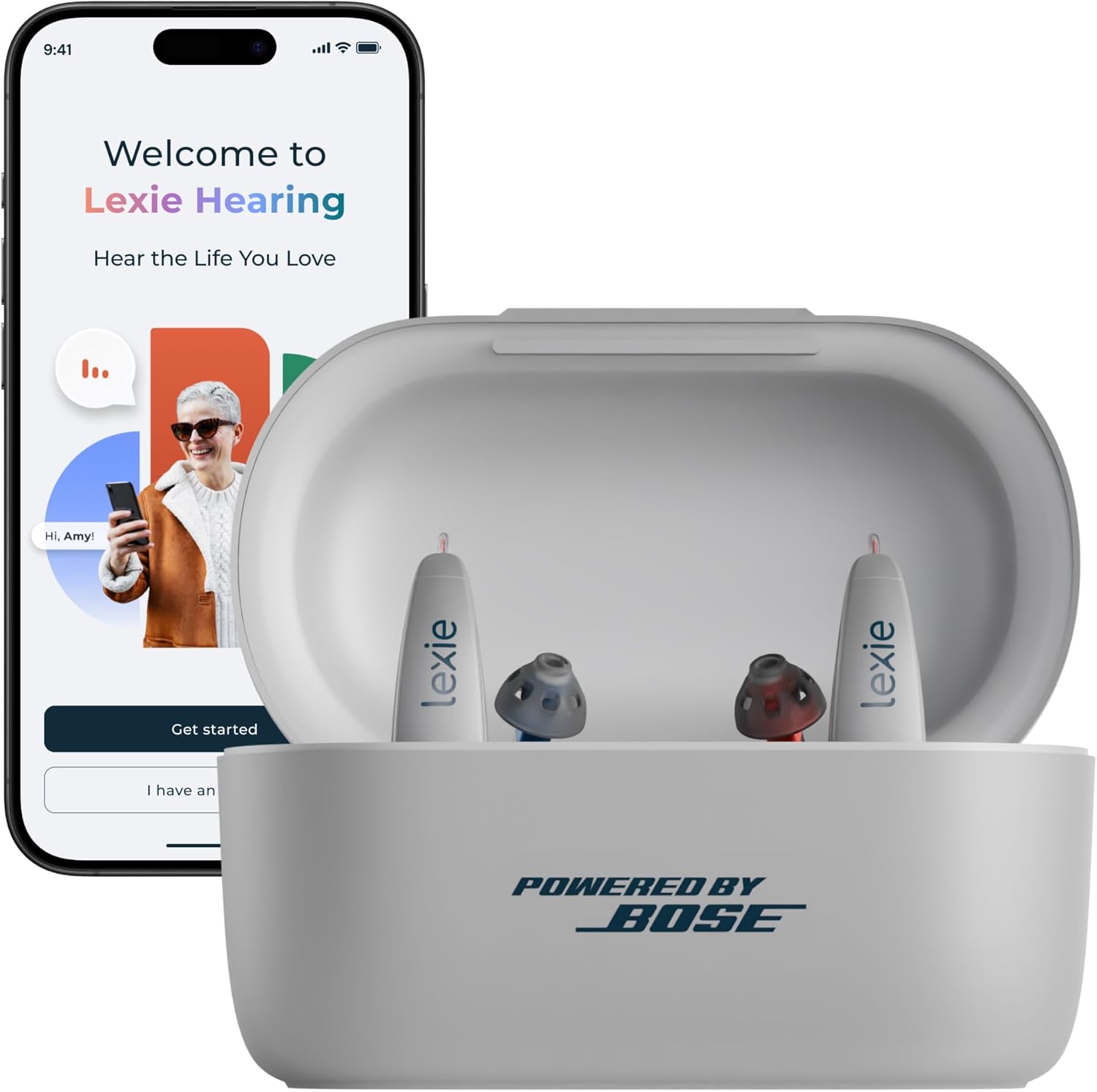 Lexie B2 Plus OTC Hearing Aids - Gray