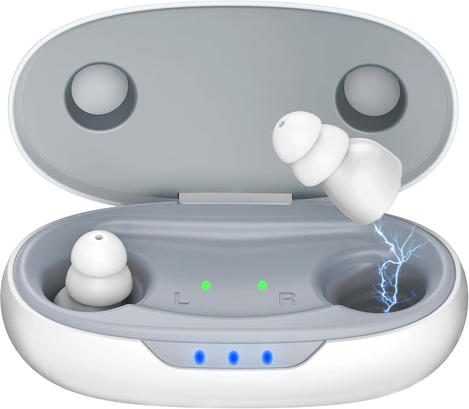 NVBOTY Rechargeable OTC Hearing Aids - White